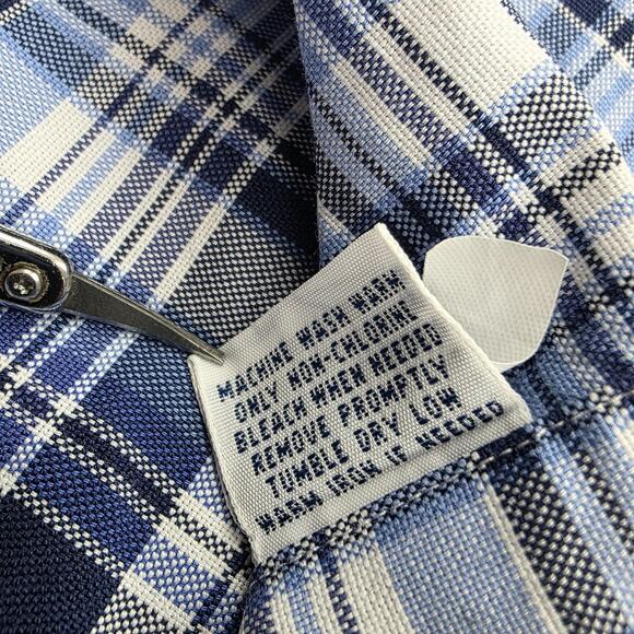 Ralph Lauren Shirt Mens XL Blue Plaid Short Sleeve Oxford Cloth Button Down - Picture 14 of 15